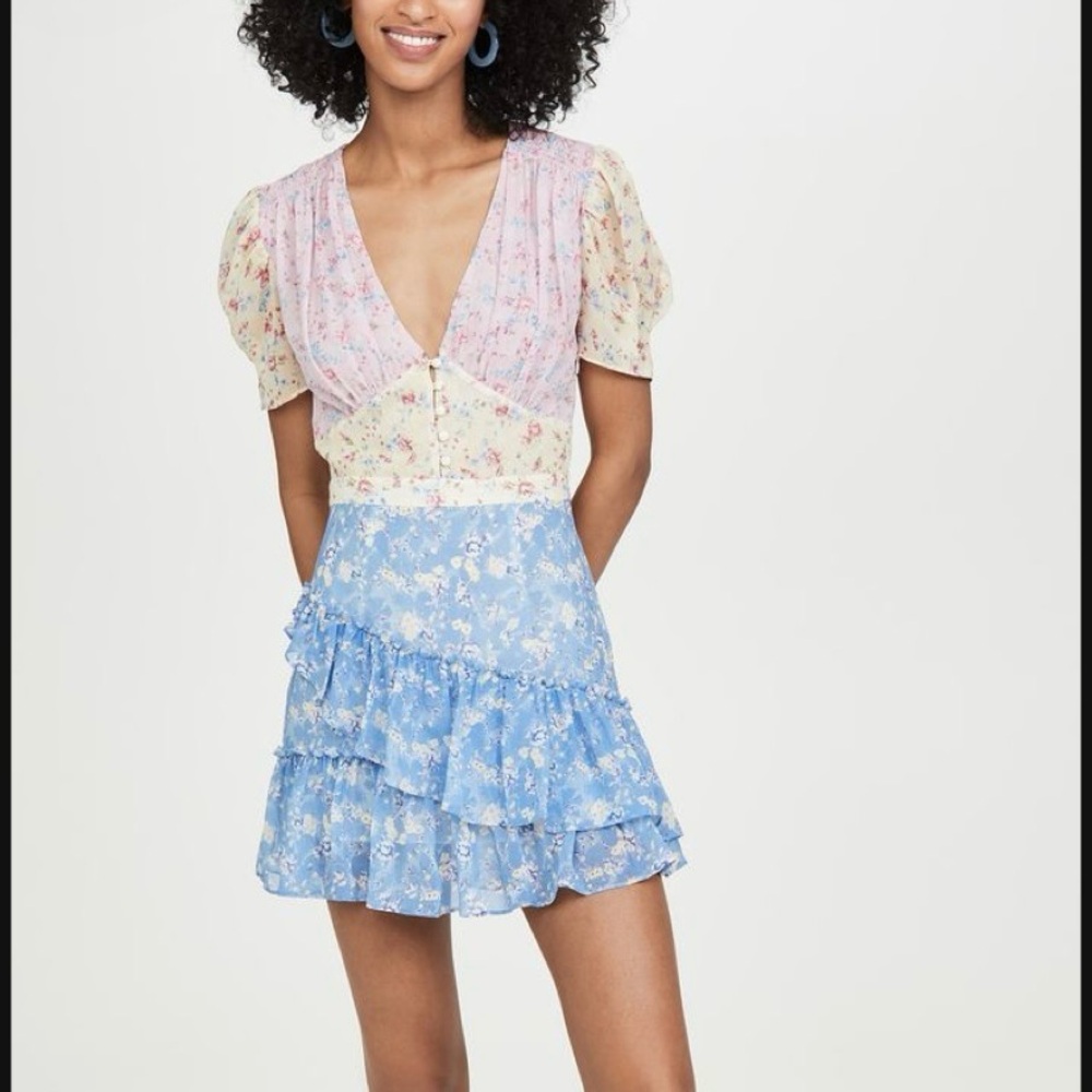 Jun & Ivy Patchwork Flower Silky Dress
